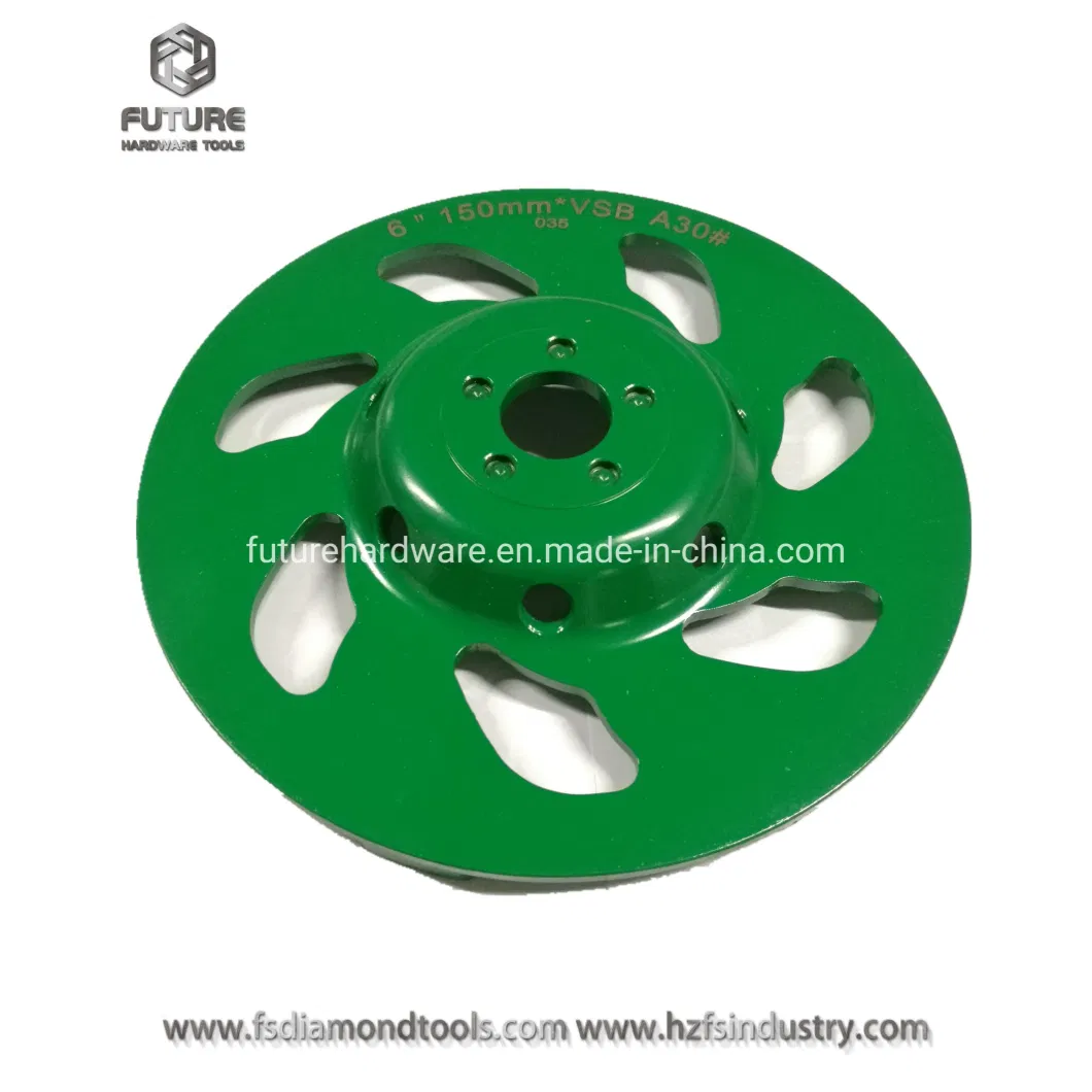 6 Inch Single Row Abrasive Hilti Diamond Tools Grinding Polishing Cup Wheel for Concrete Terrazzo