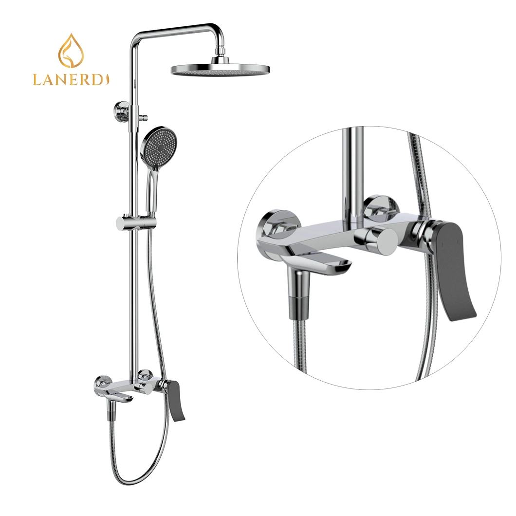 China Wholesale Showers Manufacturers Sanitaryware Bathtub Faucet Round Shower Head 3 Functions Shower Faucet Brass Shower Mixer Bathroom Shower Set