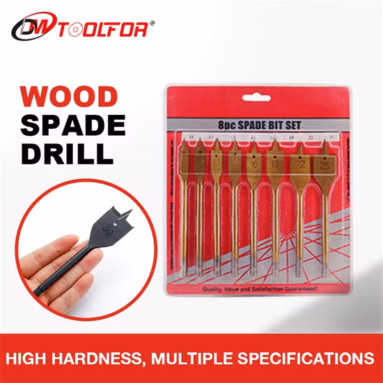 Hex Shank Titanium Coated Wood Flat Drill Bit (WW